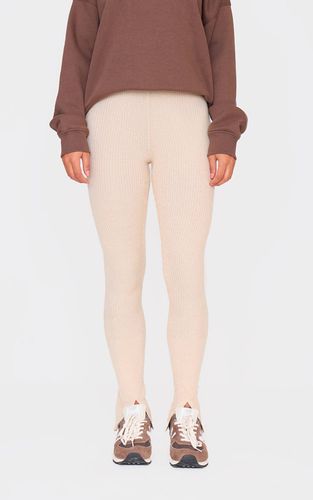 Oatmeal Pantalon Évasé En Maille À Ourlet Fendu | Taille Large - PrettyLittleThing - Modalova