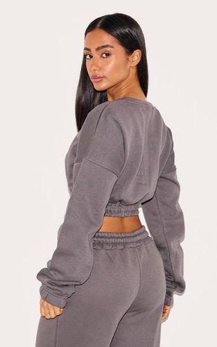 Steel Blue Haut Court Élastiqué Petite | Taille 32 - PrettyLittleThing - Modalova