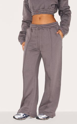 Steel Blue Jogging Petite À Jambes Larges Avec Détails De Coutures | Taille 42 - PrettyLittleThing - Modalova
