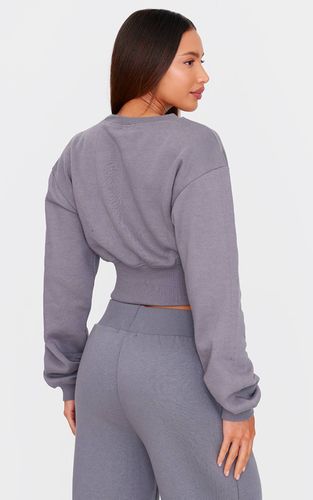 Steel Blue Sweat-shirt Oversize Court Grande Taille | Taille Small - PrettyLittleThing - Modalova