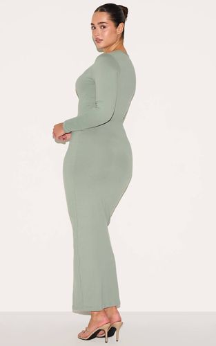 Sage Green Robe Longue Sculptante À Manches Longues | Taille XS - PrettyLittleThing - Modalova