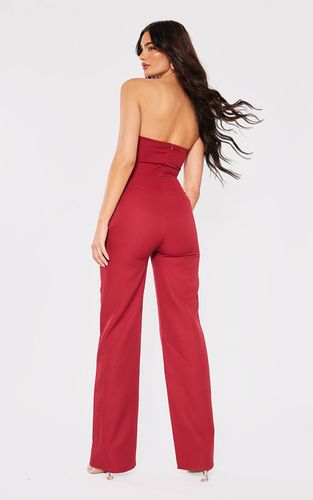 Cherry Red Combinaison À Découpes Avec Corset Froncé | Taille 32 - PrettyLittleThing - Modalova