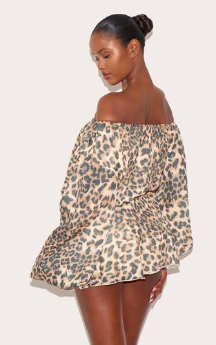 Leopard Combinaison-short En Mousseline À Une Épaule Et Jupe-culotte Vaporeuse | Taille 32 - PrettyLittleThing - Modalova