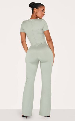 Sage Green Combinaison Moulante À Manches Courtes Shape | Taille XS - PrettyLittleThing - Modalova