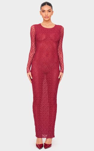 Robe Longue En Dentelle Dos Nu À Manches Longues | Taille 42 - PrettyLittleThing - Modalova