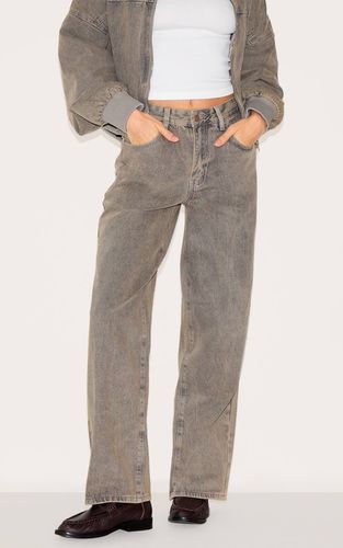 Light Grey Jean Style Décontracté Ample | Taille 32 - PrettyLittleThing - Modalova