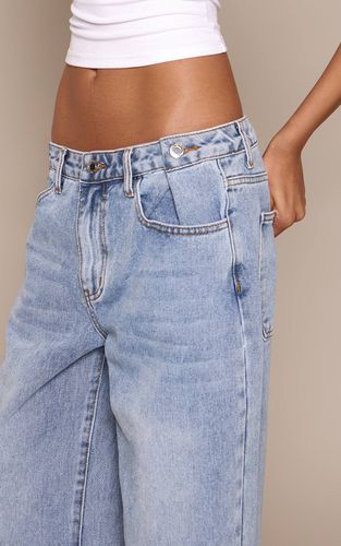 Light Blue Jean Large À Détails Boutonnés | Taille 42 - PrettyLittleThing - Modalova
