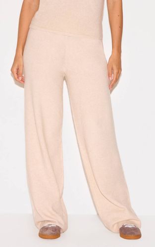 Oatmeal Pantalon Large En Maille Douce | Taille XS - PrettyLittleThing - Modalova