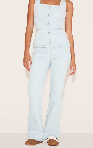 Light Blue Jean Droit Taille Mi-haute | Taille 42 - PrettyLittleThing - Modalova