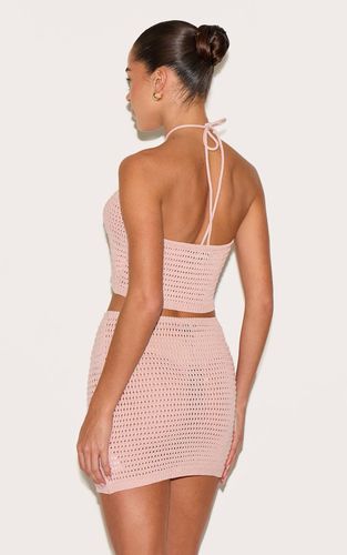 Dusty Pink Haut À Col Noué Avec Applique Florale | Taille XS - PrettyLittleThing - Modalova