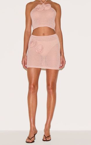 Dusty Pink Jupe Mini En Crochet Avec Appliqués Fleurs | Taille XS - PrettyLittleThing - Modalova
