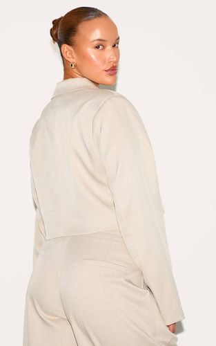 Light Grey Blazer Court Boxy Ajusté En Tissu Tissé Grande Taille - Ensemble Coordonné | Taille 44 - PrettyLittleThing - Modalova