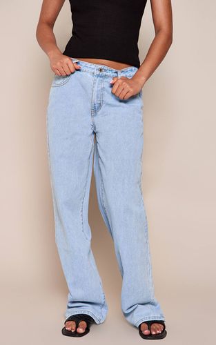 Light Blue Jean Droit Taille Mi-haute | Taille 42 - PrettyLittleThing - Modalova