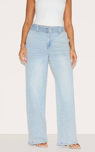 Light Blue Jean Large Taille Haute Ceinturé En Denim Stretch Shape | Taille 36 - PrettyLittleThing - Modalova