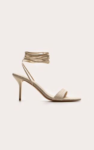 Natural Sandales À Talons Aiguilles Hauts En SYNTHÉTIQUE À Bout Rond Avec Lacets | Taille 36 - PrettyLittleThing - Modalova