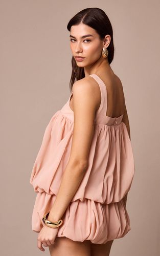 Apricot Combishort Bouffant À Volants En Mousseline | Taille 42 - PrettyLittleThing - Modalova