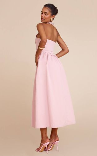 Dusty Pink Robe Mi-longue Tissée À Col Boutonné | Taille 42 - PrettyLittleThing - Modalova