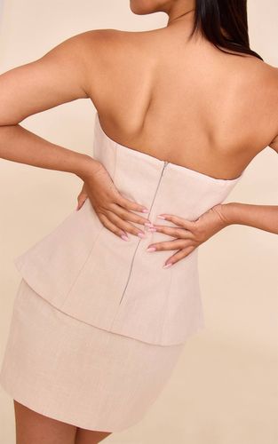 Natural Mini Jupe Trapèze En Lin Premium Ensemble Coordonné | Taille 44 - PrettyLittleThing - Modalova