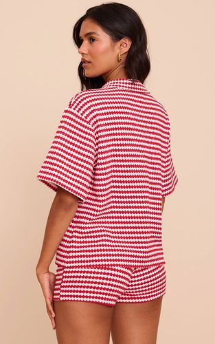 Red Stripe Ensemble Coordonné Chemise Texturée | Taille 32 - PrettyLittleThing - Modalova
