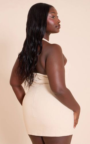 Natural Robe Mini À Encolure Américaine En Lin Premium Grande Taille | Taille 56 - PrettyLittleThing - Modalova