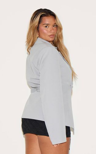 Light Grey Blazer Ajusté Asymétrique Croisé Avec Taille Ajustable Shape | Taille 42 - PrettyLittleThing - Modalova