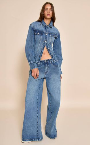 Mid Blue Wash Jean Large Taille Mi-haute | Taille 42 - PrettyLittleThing - Modalova