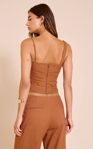 Chesnut Top Caraco Tissé Avec Détail De Perles En Résine | Taille 42 - PrettyLittleThing - Modalova
