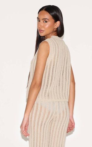 Natural Gilet Sans Manches Tricoté Petite | Taille XS - PrettyLittleThing - Modalova