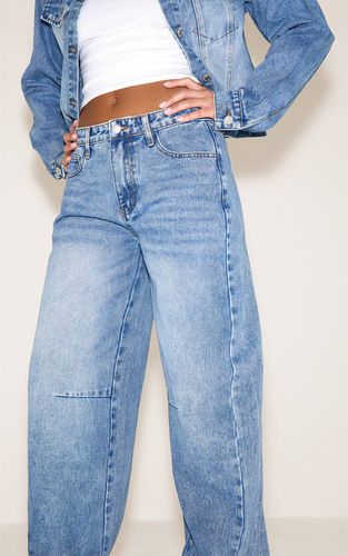 Jean Barrel Taille Basse Avec Détails De Coutures | Taille 42 - PrettyLittleThing - Modalova
