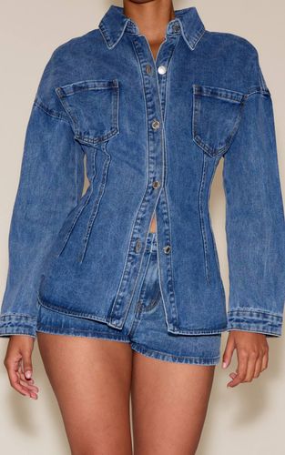 Short En Denim Taille Mi-haute | Taille 42 - PrettyLittleThing - Modalova