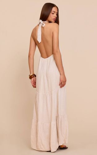 Natural Robe Longue Texturée À Col Licou Et Taille Basse | Taille 34 - PrettyLittleThing - Modalova