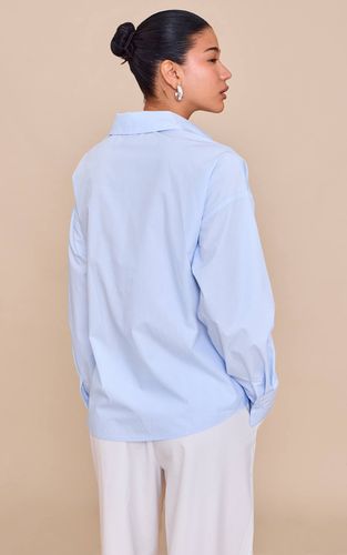 Light Blue Chemise Drapée Asymétrique | Taille 32 - PrettyLittleThing - Modalova