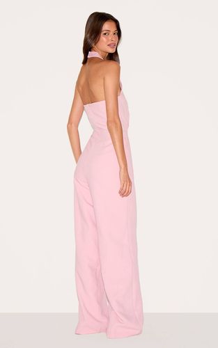 Dusty Pink Combinaison-pantalon Premium Tissée À Encolure Dos-nu Et Jambes Droites | Taille 42 - PrettyLittleThing - Modalova