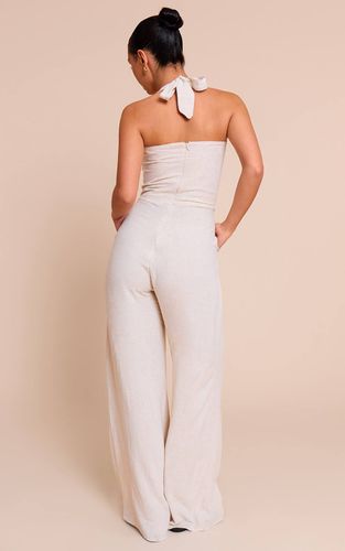Natural Combinaison Pantalon Large À Bandeau Effet Lin | Taille 34 - PrettyLittleThing - Modalova