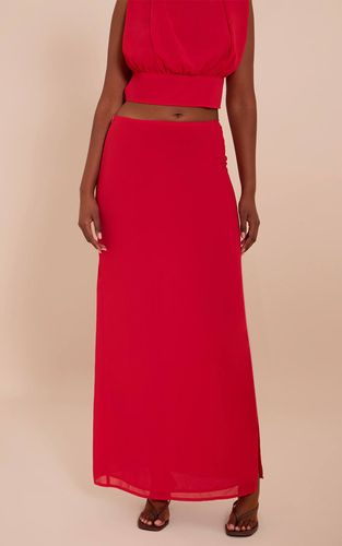 Tomato Red Jupe Longue Fendue En Mousseline | Taille 38 - PrettyLittleThing - Modalova