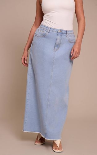 Light Blue Jupe Maxi Colonne En Denim Stretch Sculptant | Taille 36 - PrettyLittleThing - Modalova