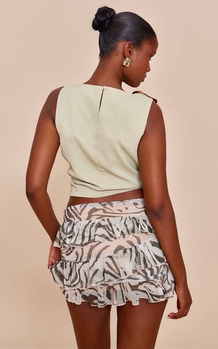 Sage Green Haut Sans Manches À Détail De Finition Abstraite | Taille 32 - PrettyLittleThing - Modalova