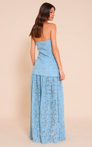 Light Blue Robe Midaxi Bandeau À Empiècements De Jupe En Dentelle Transparente | Taille 42 - PrettyLittleThing - Modalova