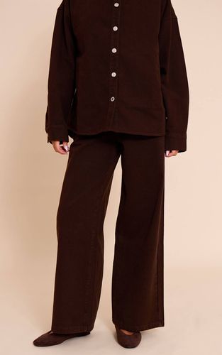 Chocolate Brown Jean Large Taille Mi-haute | Taille 32 - PrettyLittleThing - Modalova