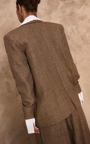 Chocolate Brown Blazer Croisé Texturé Plt Label Ensemble Coordonné | Taille 42 - PrettyLittleThing - Modalova