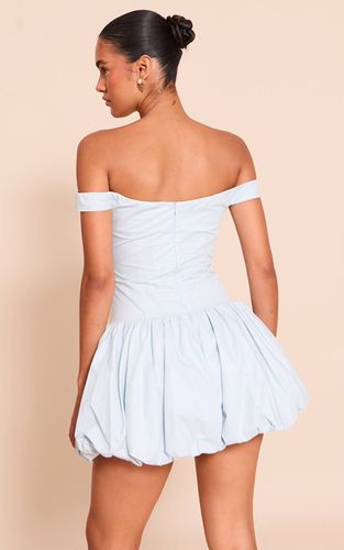 Light Blue Robe Mini Bouffante À Épaules Dénudées | Taille 42 - PrettyLittleThing - Modalova
