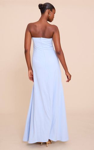 Light Blue Robe Longue Bustier En Tissu Tissé Ajusté | Taille 42 - PrettyLittleThing - Modalova