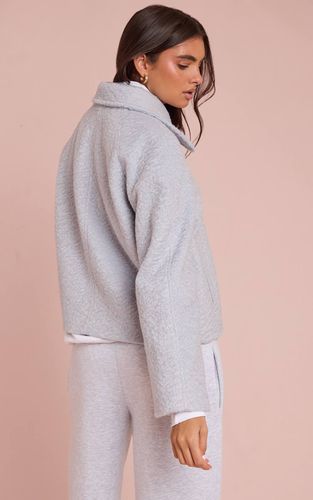 Light Blue Veste Zippée En Bouclé | Taille XS - PrettyLittleThing - Modalova
