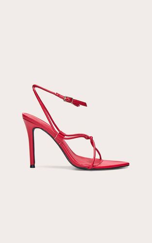 Bright Red Sandales À Talons Bout Pointu Avec Lanières Torsadées En Synthétiquecuir | Taille 38 - PrettyLittleThing - Modalova