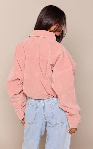 Dusty Pink Blouson Aviateur En Faux Suède Avec Patte De Boutonnage Dissimulée | Taille 42 - PrettyLittleThing - Modalova