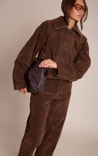 Dark Brown Pantalon Droit En Synthétique | Taille 42 - PrettyLittleThing - Modalova