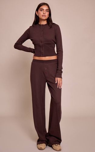 Dark Brown Pantalon Large Super Doux Ensemble Coordonné | Taille 38 - PrettyLittleThing - Modalova