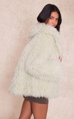 Mint Green Manteau Court En Synthétique Mongolienne | Taille Large - PrettyLittleThing - Modalova