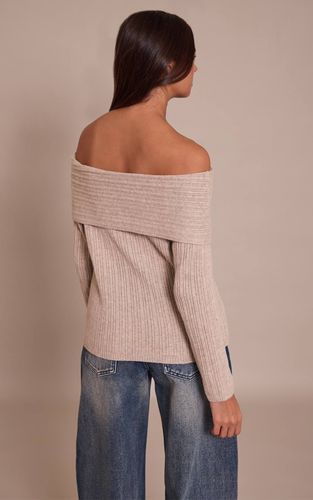 Oatmeal Haut En Maille À Manches Longues Épaules Dénudées | Taille Small - PrettyLittleThing - Modalova