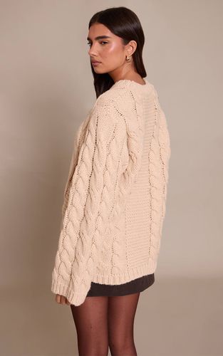 Oatmeal Synthétiquell En Maille Torsadée | Taille XS - PrettyLittleThing - Modalova